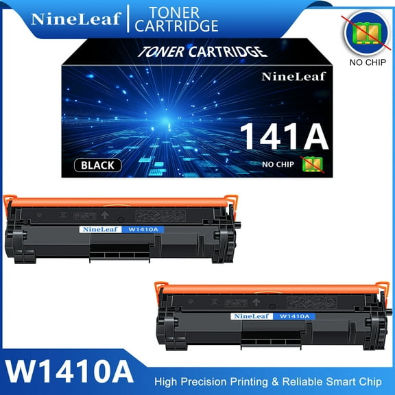 NineLeaf 141A No Chip Compatible Toner Cartridge Replacement for HP W1410A Black Toner Cartridge to use for Laser Jet MFP M140w M139w M110w M110we M139we M140we, 2PC, 1000 Pages
