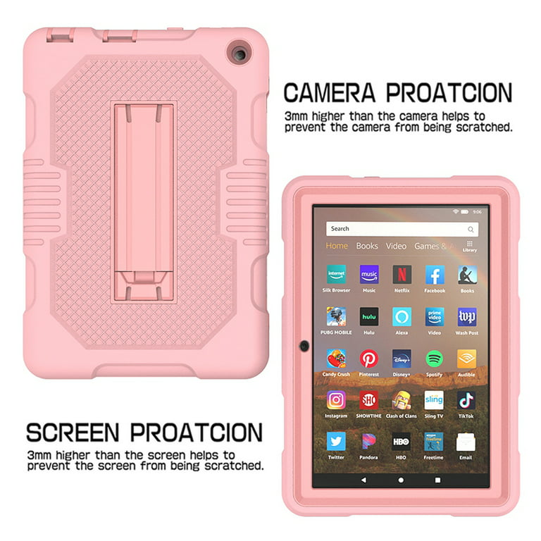 Allytech Fire HD 8 Case 10th Generation, Fire HD 8 Plus Case, Protection  Drop Proof Kickstand [Without Screen Protector] Kids Friendly Cover Case  for  Kindle Fire HD 8 10th Gen, Rosegold 