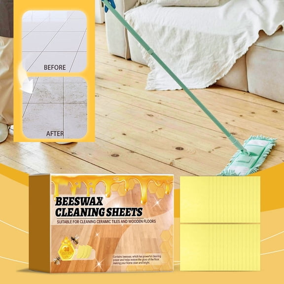 Floor Cleaning Tablets with Beeswax, Dirt & Stain Remover for Hardwood, Tile & Laminate – Leaves Protective Film, Brightens Floors, Dissolves in Water – 30-Pack