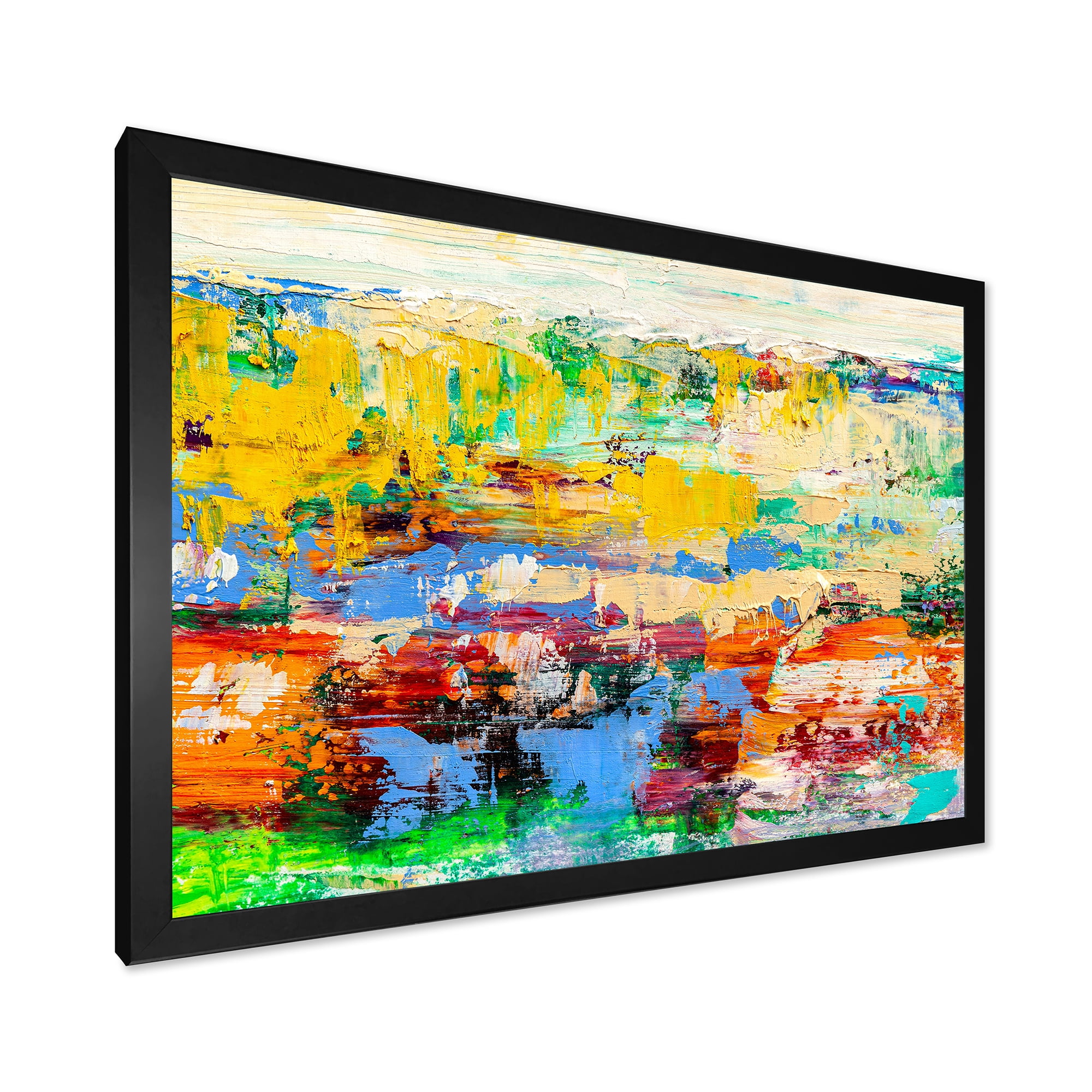 Designart 'Abstract Multicolored Bright Texture Art I' Modern Framed Art Print