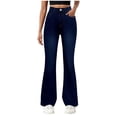 thumbnail image 1 of HSMQHJWE Women's Totally Shape Stretchy Bootcut Flare Denin Jeans Slim Fitting Stretchy Washed Denim Flared Jeans, 1 of 7