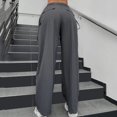 thumbnail image 4 of Womens Baggy Cargo Pants High Waist Straight Wide Leg Jogger Casual Sporty Workout Trousers with Pockets Streetwear, 4 of 8