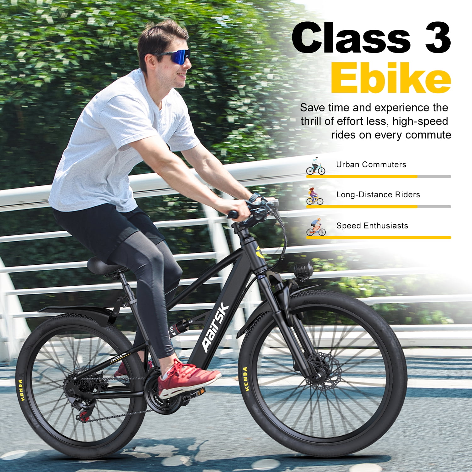 26" Electric Mountain Bike for Adults, 748W Motor, 36V 10Ah Battery 22Mph Up to 50 Mile Range, 7-Speed & Front Suspension, Dual Disc Brakes Commuter & Trail E-Bike UL2849