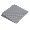 thumbnail image 1 of Unique Bargains Silicone Trivet Mats 2pcs Square Hot Pan Pads Hot Pot Holder Drying Mat for Kitchen Counter Deep Gray, Light Gray, 1 of 5