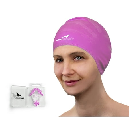 SealBuddy Silicone Swim Cap, Nose Clip and Ear Plugs