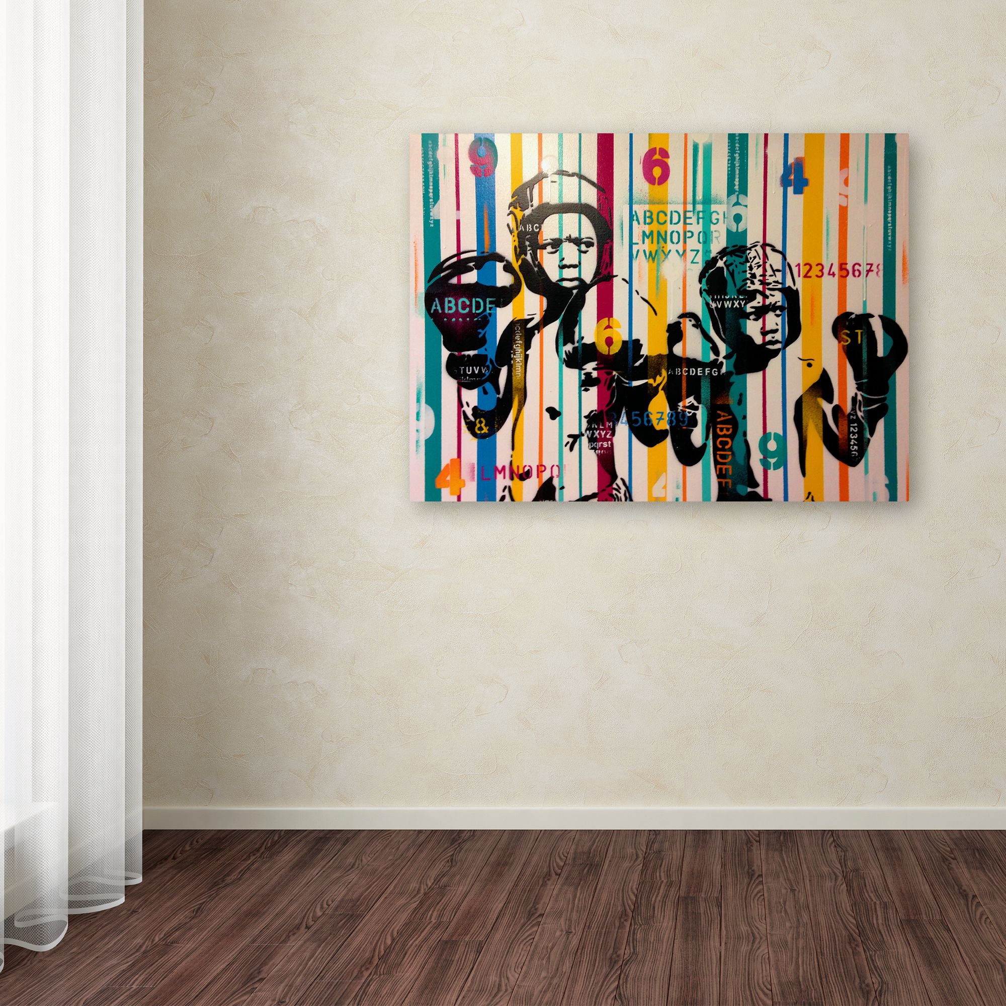 Trademark Fine Art 'Boxers And Alphabet' Canvas Art by Abstract Graffiti