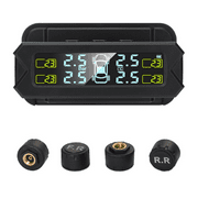 Tire Pressure Monitoring System Wireless Solar TPMS, Tire Pressure Monitor Installed on Windowshield with 4 External Sensors Real-time Display Temperature Pressure for Car RV SUV MPV Sedan