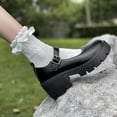 thumbnail image 3 of Women's Mary Jane Shoes Thick Sole Shoes Bow Pearl Decoration Gothic Sweet Style Platform Shoes Patent Leather Rivet decoration, 3 of 5