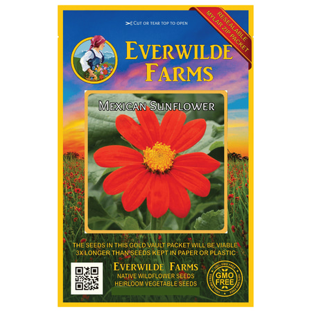 Everwilde Farms - 100 Mexican Sunflower Garden Flower Seeds - Gold Vault Jumbo Bulk Seed