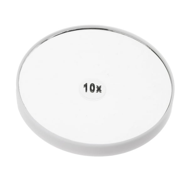 Ventosas de 10X Espejo de Afeitar Espejo de Maquillaje de Portátil - Blanco