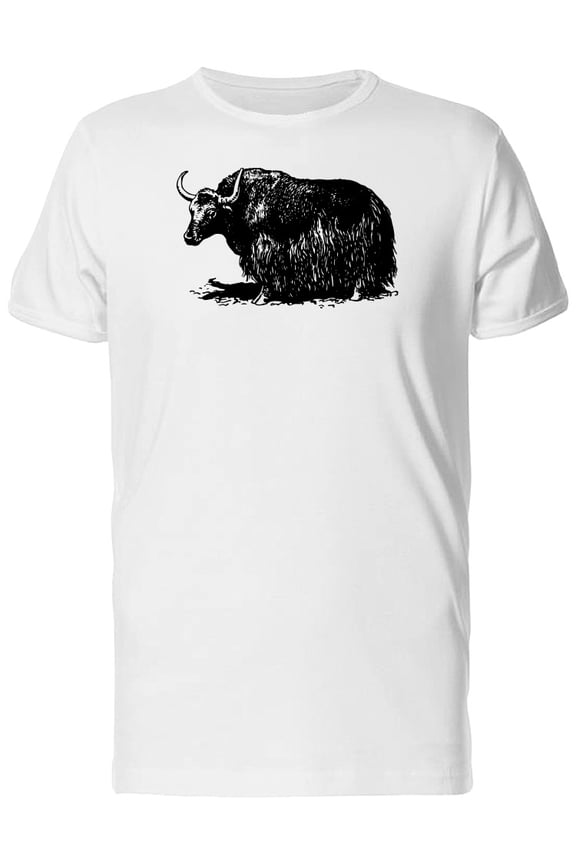 Yak, Bos Grunniens Sketch T-Shirt Men -Image by Shutterstock, Male 3X-Large