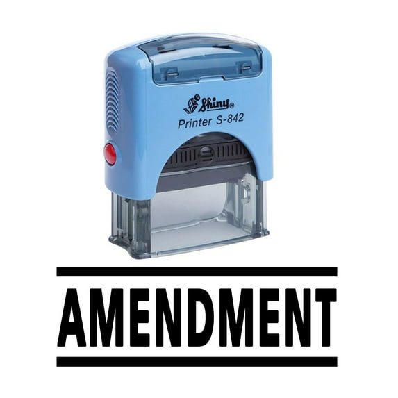 AMENDMENT Self Inking Rubber Stamp Custom Shiny Office Stationary Stamp