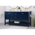 thumbnail image 2 of Elegant Decor Theo 60" Steel and Solid Wood Single Bathroom Vanity in Blue, 2 of 8