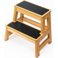 thumbnail image 1 of StrongTek Wood 2 Step Stool, 17 Inch Two-Step Design for Adults & Kids, Heavy-Duty 500 lbs Capacity with Non-Slip Steps, 1 of 6