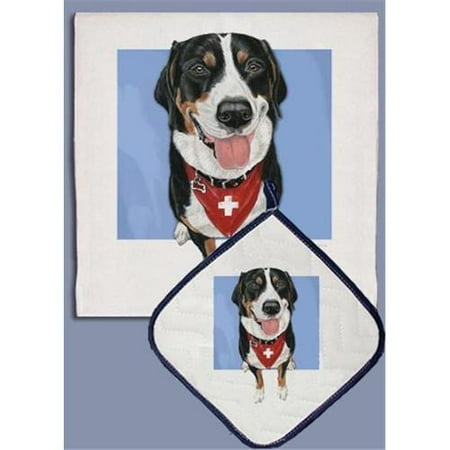 Pipsqueak Productions DP705 Greater Swiss Mountain Dog Dish Towel And Pot Holder Set