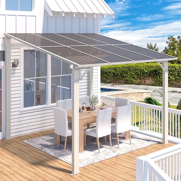YODOLLA 8' x 8' Hardtop Gazebo Outdoor Aluminum Pergola ​For