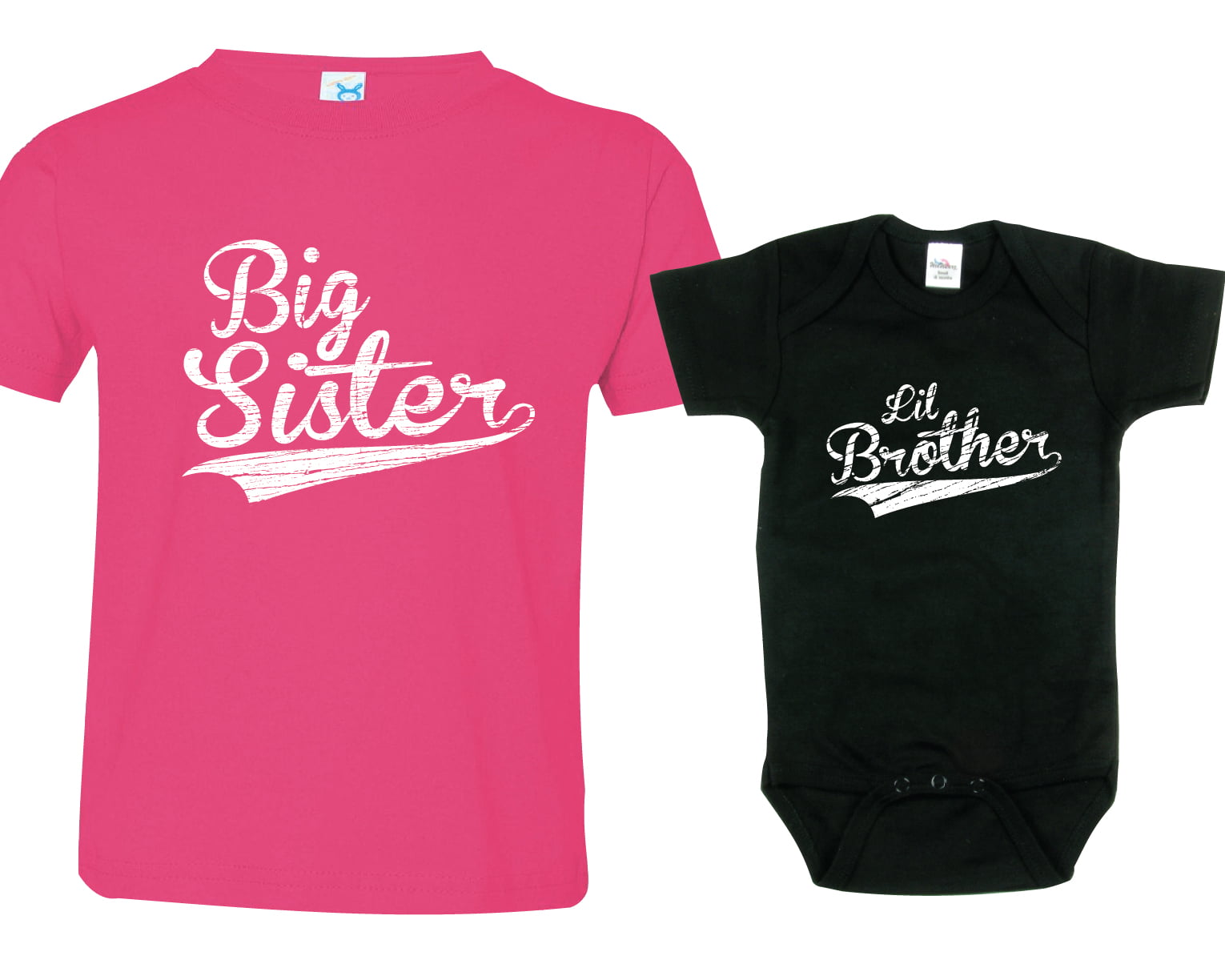 2 Little Sister Shirts with Tshirt and Bodysuit Sibling Set Tees 3 shirt set Big Brother
