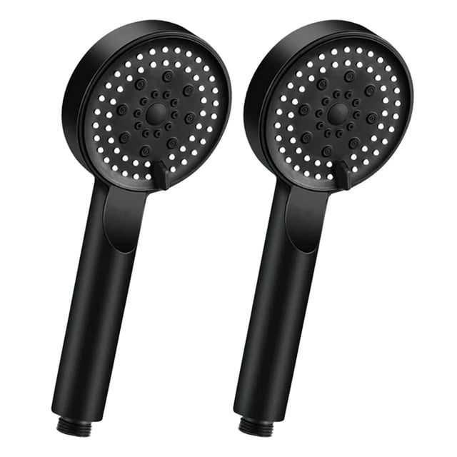 Binwennn Pommeau de Douche Lumineux Pluie Pommeau de Douche 5 Réglages Haute Pression Pommeau de Douche avec Économiseur d'Eau à Main Étanche et Réglable 2 Pcs