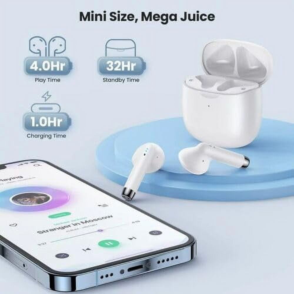 Wireless Earbuds Headphones for Motorola One Hyper Bluetooth 5.3 in-Ear Earphones Headset with Mic and Touch Control TWS Earbuds with Charging Case - White