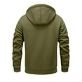 thumbnail image 6 of BXINGOHAI Sherpa Lined Hoodies for Men Heavyweight Full Zip Up Sweatshirt Thick Fleece Jackets Winter Warm Coats Army Green L, 6 of 7