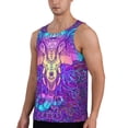 thumbnail image 2 of Fotbe Elephant in Tribal Style Pattern Men's Quick Dry Workout Tank Top Gym Muscle Tee Fitness Bodybuilding Sleeveless T Shirt Breathable Workout Shirt-X-Large, 2 of 9