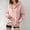Pink full zip drawstring hoodie women a1, variant on thefmos Women's Hooded Zip Up Sweatshirt with Pockets Drawstring Solid Color Casual Pullover Fashion Fall Winter Outfit, Pink 2XL