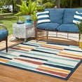 thumbnail image 4 of Unique Loom Belize Outdoor Collection Area Rug - Lamanai (5' 3" Square Ivory/Navy Blue), 4 of 12