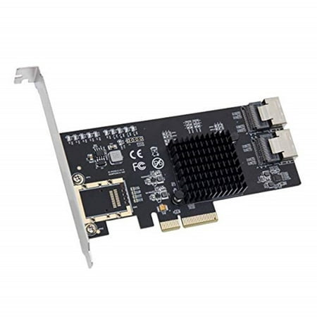 8 Port SATA III Non-RAID PCI-e x4 Controller Card Supports FreeNAS and ZFS RAID - Includes Mini SAS to SATA Breack out