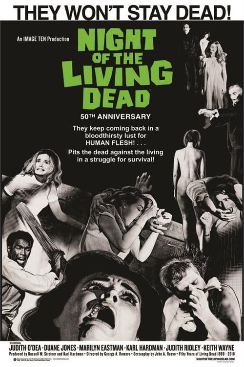 50Th Anniv One Sheet Movie Poster 24in x 36in Night Of The Living Dead