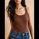 thumbnail image 4 of Camisetas Sin Mangas para Mujer, de Punto, con Cuello en U, Básicas e Informales de Verano. Marrón Oscuro L, 4 of 9