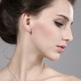 thumbnail image 2 of Gem Stone King 18K Yellow Gold Plated Silver Sky Blue Aquamarine Pink Moissanite and White Lab Grown Diamond Earrings for Women | 2.03 Cttw | Gemstone March Birthstone | Heart Shape 4MM, 2 of 3