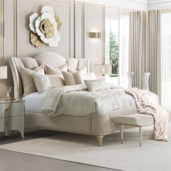 Riley 7-Piece Chenille Queen Comforter Set - Ivory