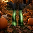 thumbnail image 6 of Witch Leg Stakes, Decorates Yard with Funny Spooky Style, Ground Stakes, Glitter Shoe Design and Weatherproof Fabric Build for Front Yard, Garden Display, and Halloween Party Scene., 6 of 7