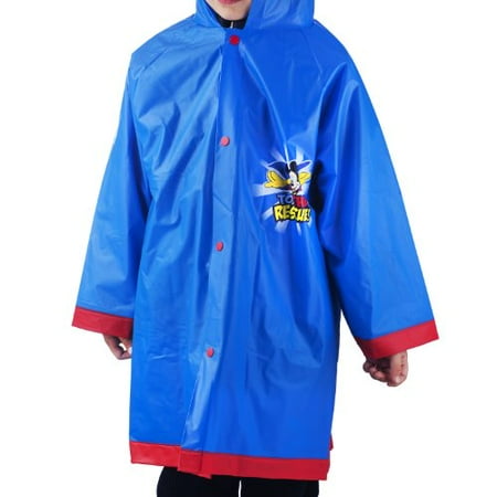 Disney Jacket - Mickey Mouse Boys Blue Rain Slicker Raincoat (L (6/7))