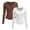 Brown 1, variant on Kaemgyyd 2 PC Long Sleeve Tops for Women Trendy Button Slim Basic Tee Casual Solid Color Ribbed Tight Shirt