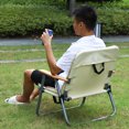 thumbnail image 4 of Chaise Simple Pliante de Camping Extérieur, Fauteuil Inclinable de Plage Portable avec Coussin, Léger, 4 of 6