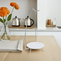 Topbathy Kebabs Hanger Vertical Skewer Stand 6 Kebabs Spikes With Ceramic Tray Stainless Steel Barbecue Hanging Rack Tripod Base For Bbq Grill Chicken Fish Sausage Display