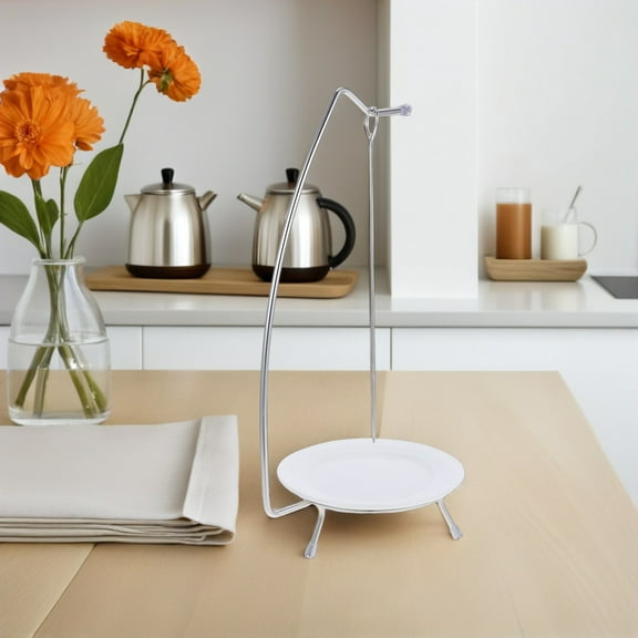 Topbathy Kebabs Hanger Vertical Skewer Stand 6 Kebabs Spikes With Ceramic Tray Stainless Steel Barbecue Hanging Rack Tripod Base For Bbq Grill Chicken Fish Sausage Display