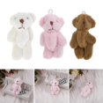 thumbnail image 2 of Plush Bear Toy Mini Joint Dolls Lovely Bear Pendant DIY Keychain Children Backpack Ornament Wedding Party Bouquet 5PCS Dark brown, 2 of 5