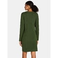 thumbnail image 2 of Time and Tru Women's and Women's Plus Cable Sweater Dress with Long Sleeves, Sizes XS-3XL, 2 of 4