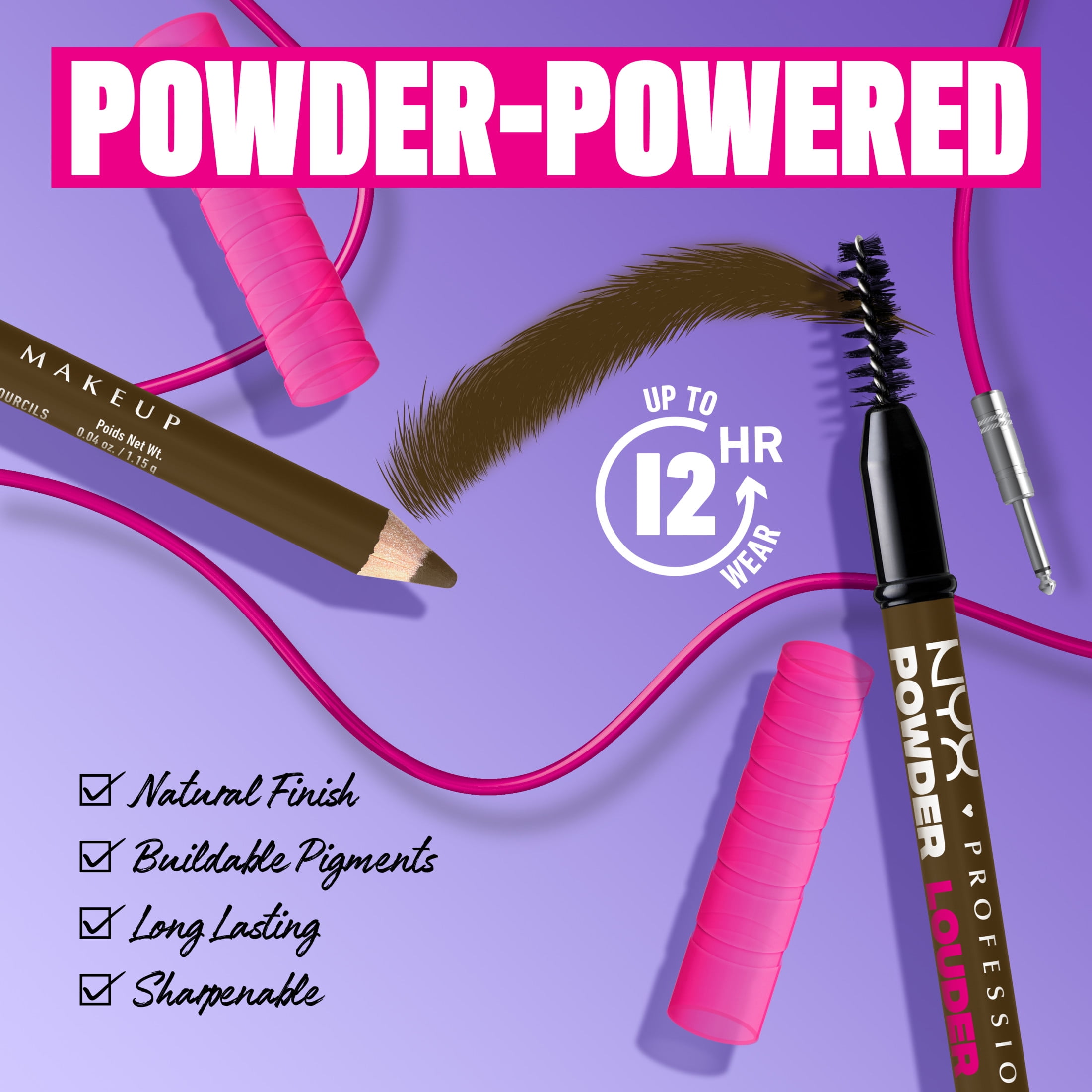 (3 pack) NYX Professional Makeup  Powder Louder Brow Pencil, Taupe