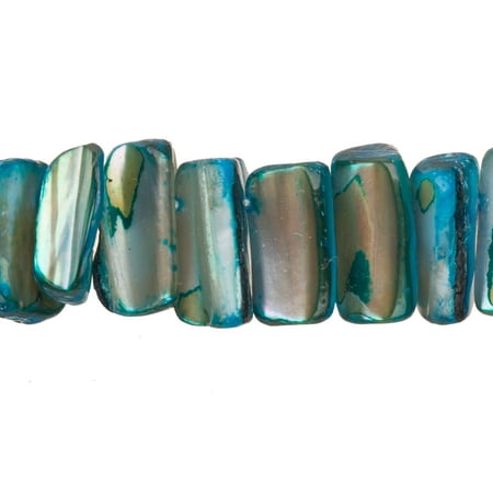 - Sapphire Blue Mother-Of-Pearl Long Base Triangular Rectangle Shell Beads Size:11x14mm