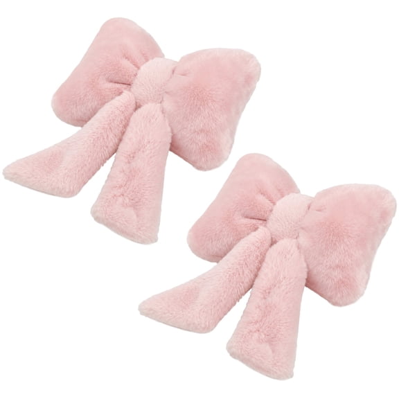 2 Pcs Plush Bowknot Car Headrest Cushions, 8.3 x 10.6 in Vehicle Neck Support Pillow for Cozy Travel, Cute Charming Interior Accent in Pink