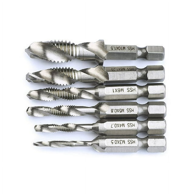 Juego de 6 brocas HSS con revestimiento de titanio de 0,5 a 1,5 mm