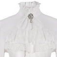 thumbnail image 6 of Womens Summer Tops Solid Color Victorian Style Long Sleeved Lotus Ruffles Womens Dressy Casual Shirts,White,XL, 6 of 6