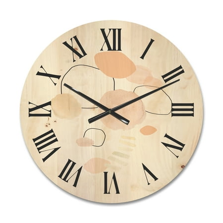 Designart 'Watercolour Stains On White' Shabby Chic Wood Wall Clock