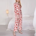 thumbnail image 3 of Hirioo Strawberry for Women's Pajama Sets 2 Piece Pjs Women's Long-Sleeved Pajama Set Button Down Sleepwear,S-XXL-Small, 3 of 7