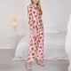 thumbnail image 3 of Balery Strawberry Conjunto de Pijama con Estampado para Mujer, Conjunto de Dos Piezas con Manga Larga, Ropa de Dormir Suave con Bolsillos, Pijamas Cómodos-Small, 3 of 7