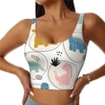 thumbnail image 2 of Haiem Cute Dinosaurs Pattern Womens Sports Bra - U Neck Padded Low Impact Yoga Bra Workout Crop Top Gym Moisture-Wicking Workout Vest -Medium, 2 of 9