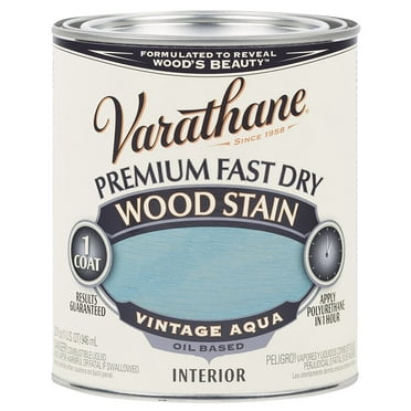 Rust-Oleum 297427 Vintage Aqua Varathane Premium Fast Dry Wood Stain, 1 Quart, 2 Pint Can Pack of 2